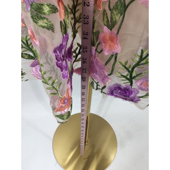 AW BRIDAL 6 S cream Dawn floral embroidered party homecoming mini dress NEW 0b3 - Picture 4 of 8